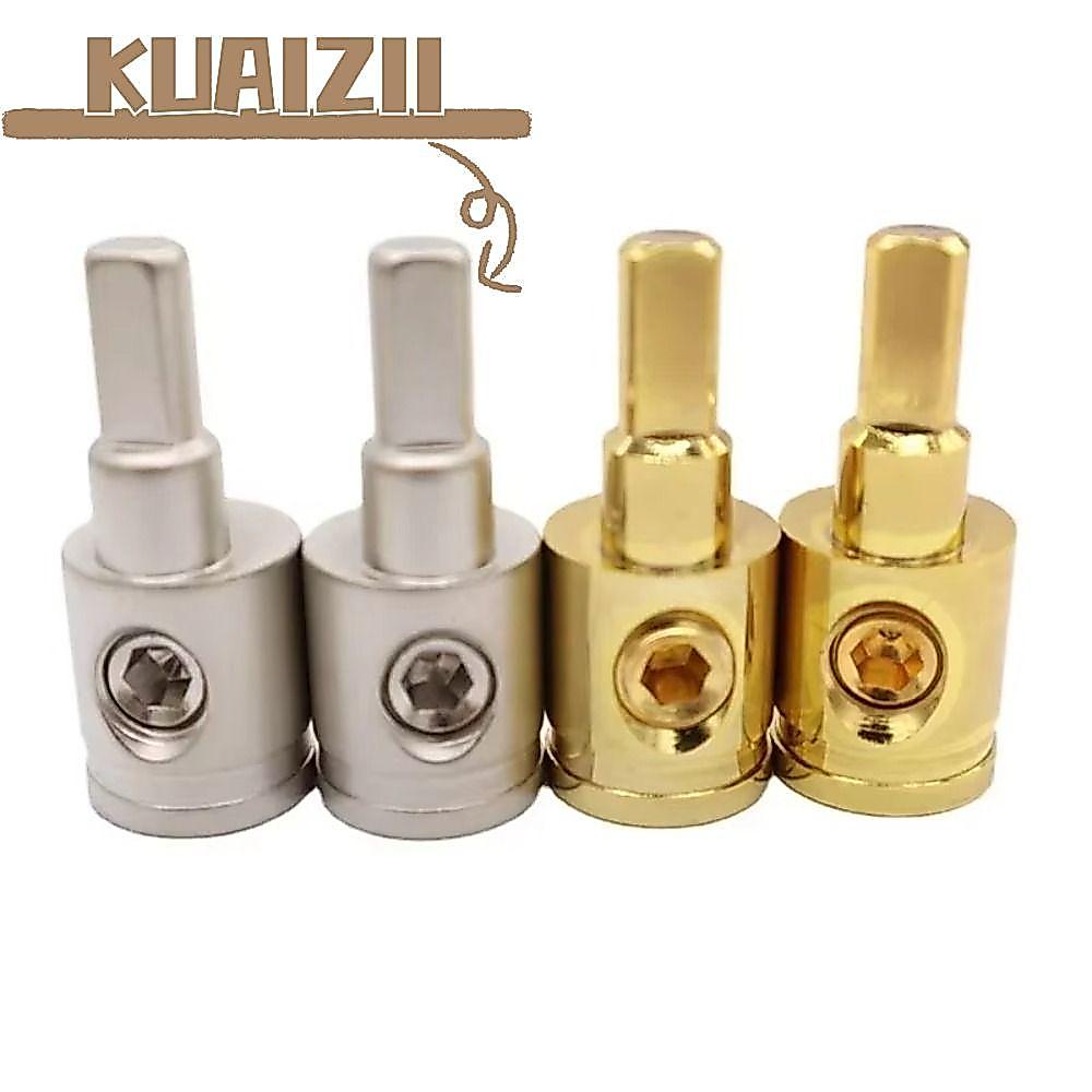 KUAIZII ขั้วต่อเครื่องเสียงรถยนต์, 0GA 4GA 8GA Gold Silver Car Speaker Wire Terminal, เทอร์มินัลสายไ