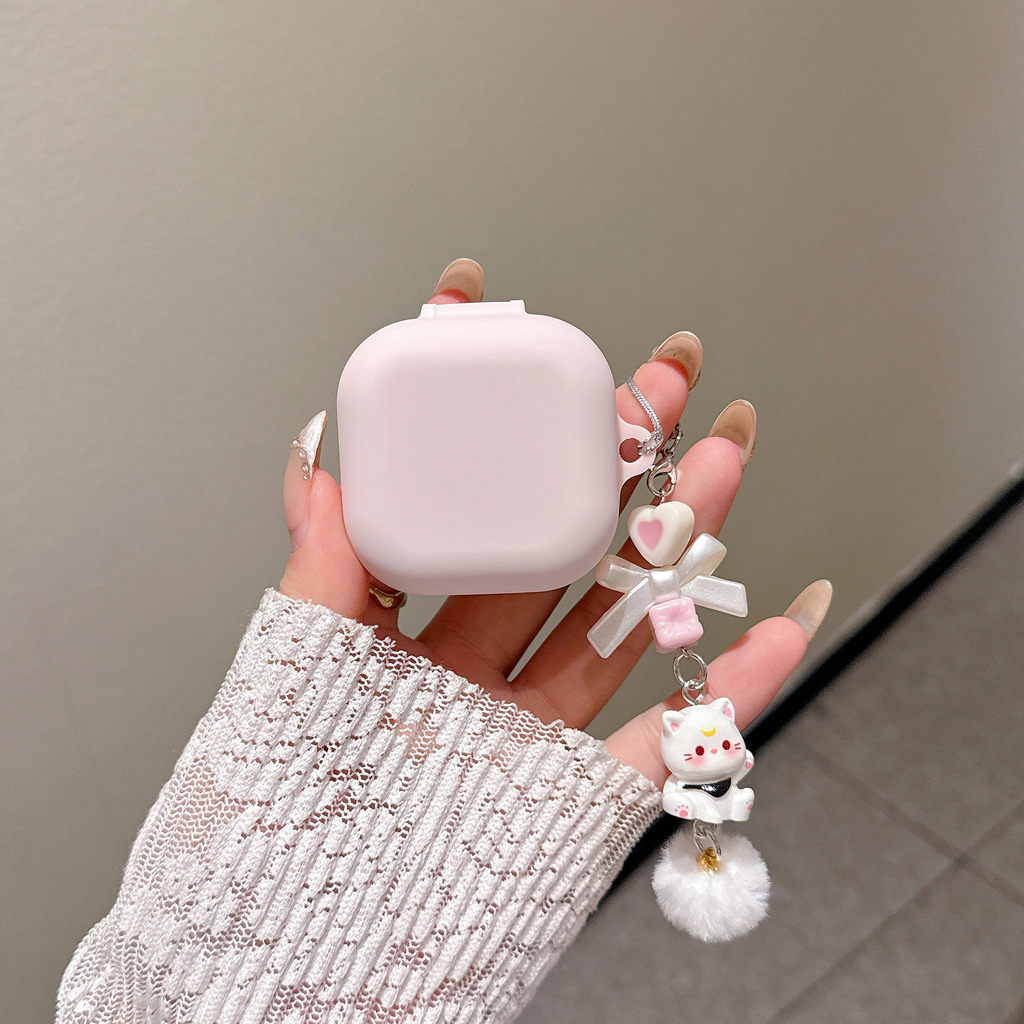 แมวน่ารักพวงกุญแจซิลิโคนหูฟังสําหรับ Samsung Galaxy buds4/Galaxy buds4 pro/Buds2PRO/Buds Live/Buds p