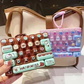 หยาบคาย ของเล่นปุ่มบีบอัด,26-คีย์ออกแบบน่ารักมินิคีย์บอร์ดจี้,มินิพวงกุญแจใสแบบ คู่-โทน จําลองแป้นพิมพ์แป้นพิมพ์พวงกุญแจกระเป๋าอุปก