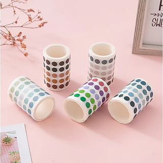 สติ๊กเกอร์วงกลม Washi Dot เขียนทับได้ (มากกว่า 1,000 ดวง) สติ๊กเกอร์ไดคัท ตกแต่งแพลนเนอร์ สมุด DIY