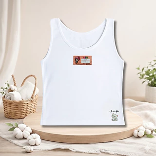 👩เสื้อกล้ามเด็กผู้หญิง แพค 1 ตัว👩 เสื้อซับในเด็ก ผ้าคอตตอน สีขาวล้วน