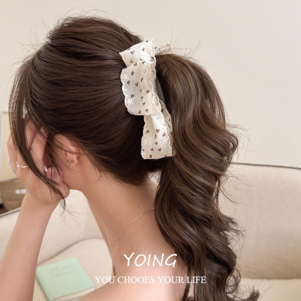 Yoing/สไตล์เกาหลี High-End ประณีตดอกไม้โบว์กล้วยคลิปเครื่องประดับผม