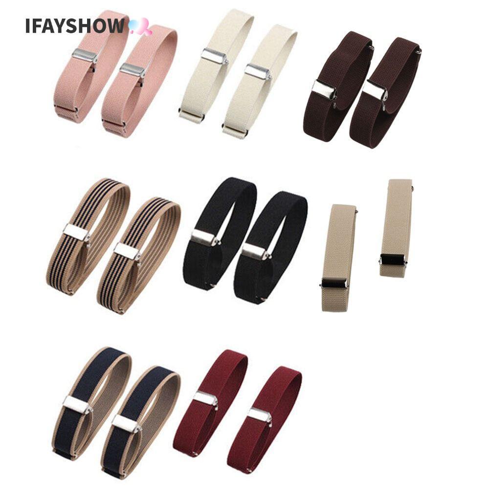 IFAYSHOW Sleeve Band Arm Band Cuffs เสื้อห่วงปรับเสื้อ Sleeve Holders
