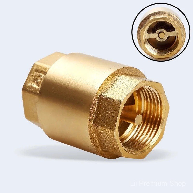 (ร้อน) 1 PC 1/2 "NPT ด้ายทองเหลือง In-Line ฤดูใบไม้ผลิตรวจสอบวาล์ว 20/25 มม.เส้นผ่านศูนย์กลาง 200WOG