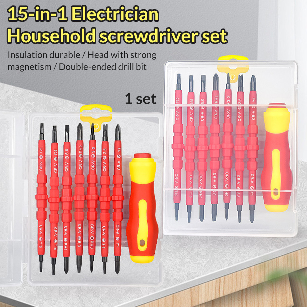 ชุดเครื่องมือไขควงหุ้มฉนวน 8 ชิ้น สำหรับซ่อมแซมไฟฟ้า