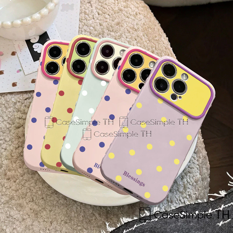เคสลายจุดดอทเรียบง่าย ลายพิมพ์ข้อความ เคสไอโฟน17 สำหรับ IPhone 16 7 8 15 Plus XR X XS Max Air 12 11 13 14 Pro