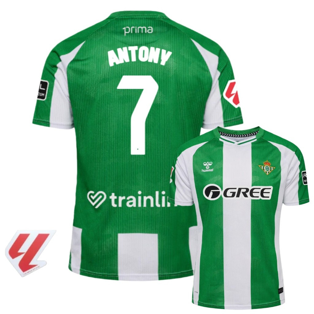 REAL BETIS 2025 / 26 Fan Edition เสื้อยืดฟุตบอลผู้ชายมีแขน # 7 ANTONY