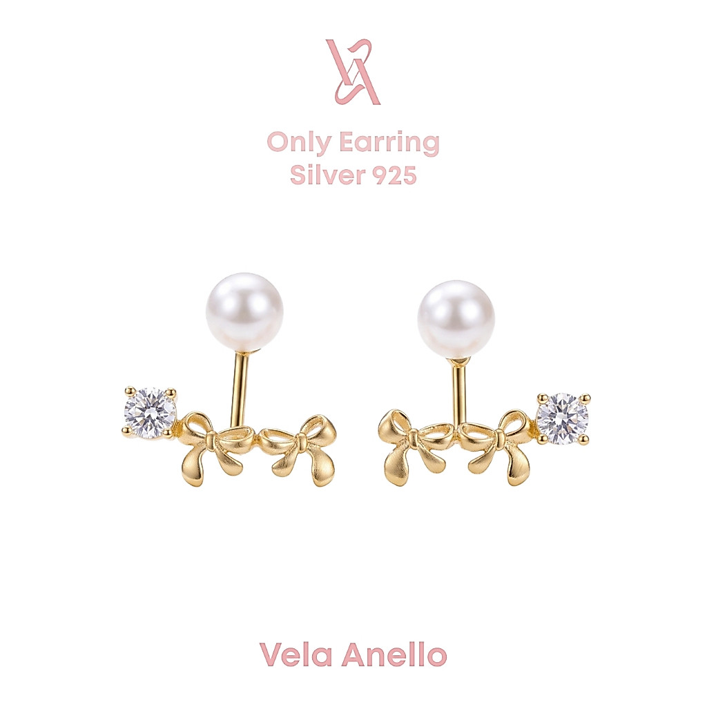Vela  Pearl & Coquette S925 14k ต่างหูมุก ต่างหูเงินแท้ เครื่องประดับออกงาน ต่างลูกคุณหนู