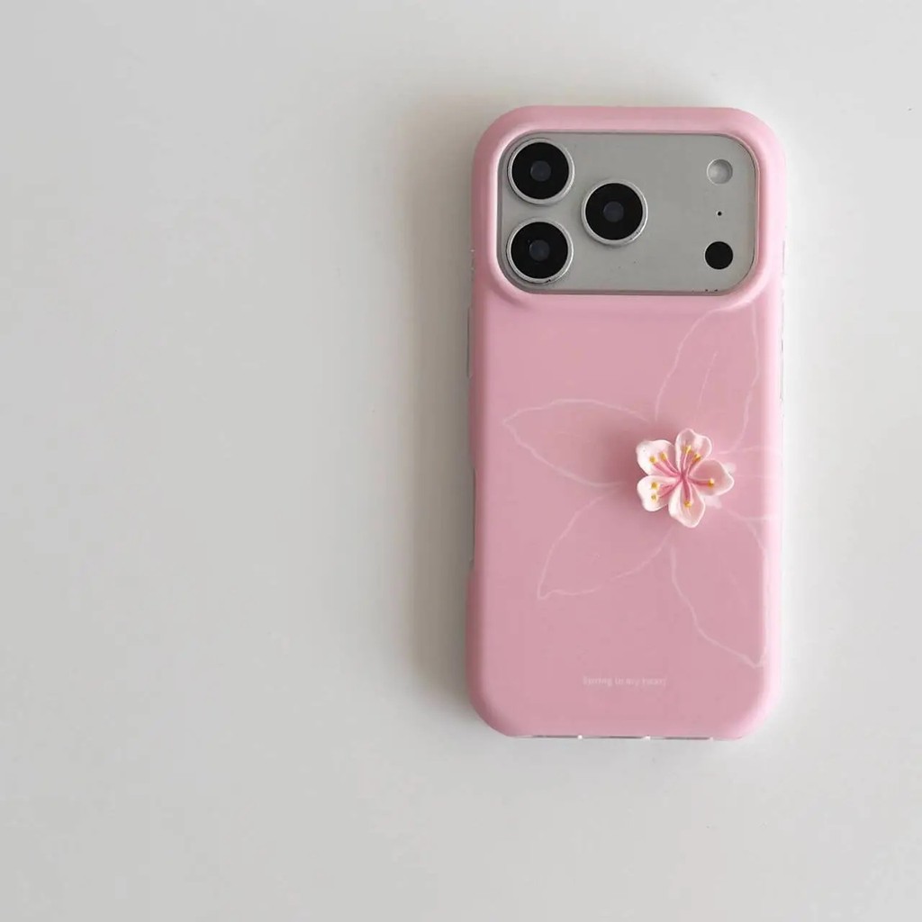 เคสโทรศัพท์ เหมาะสําหรับ iPhone 7 8 X XS XR XSMAX 11 12 13 14 15 16 17 Pro max Plus ดอกไม้สีชมพูสาวห