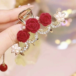 Camellia คลิปพู่ ประดับมุก พลอยเทียม หรูหรา เรียบง่าย