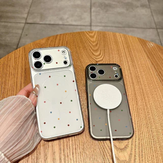 เคสไอโฟน รองรับรุ่น 13 15 11 17 16 12 14 ProMax 7 8Plus XR X XS Max ลายจุดกลมหลายสีคลาสสิก