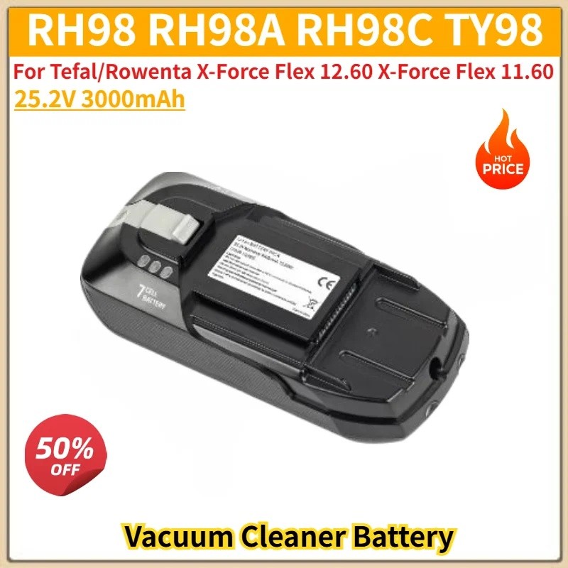 25.2V 3000mAh คุณภาพสูง RH98 RH98A RH98C TY98 แบตเตอรี่สําหรับ Tefal/Rowenta X-Force Flex 12.60 X-Fo