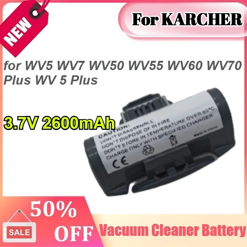 สําหรับ KARCHER 3.7V 2600mAh สําหรับ WV5 WV7 WV50 WV55 WV60 WV70 Plus WV 5 Plus หน้าต่าง Vac เครื่อง