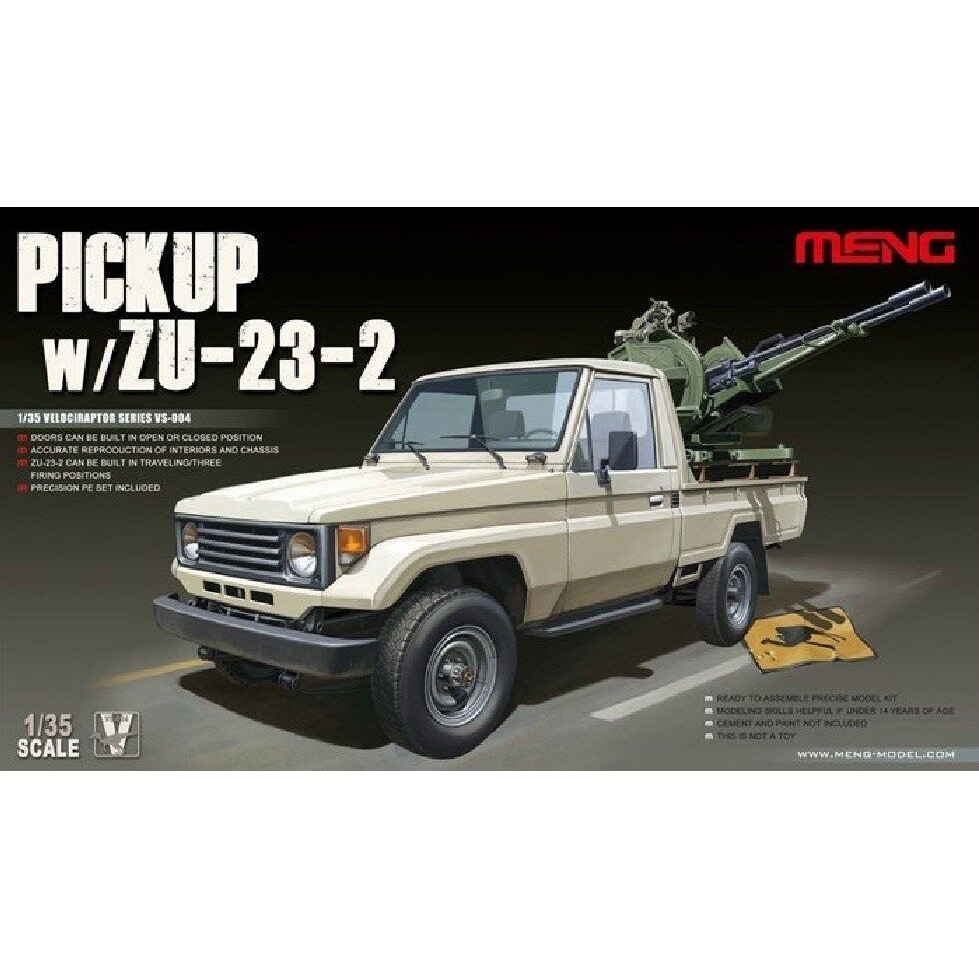 Meng VS-004 รุ่น 1/35 Pick Up w/ZU-23-2 รถบรรทุกแบรนด์ใหม่สําหรับสงคราม AAA