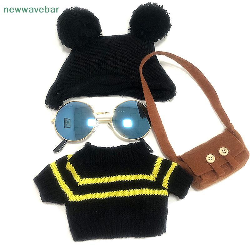 [HENGHOME] Doll Clothes Set for 30cm Du Clothes Plush Doll Bag Glasses Outfit {TH}