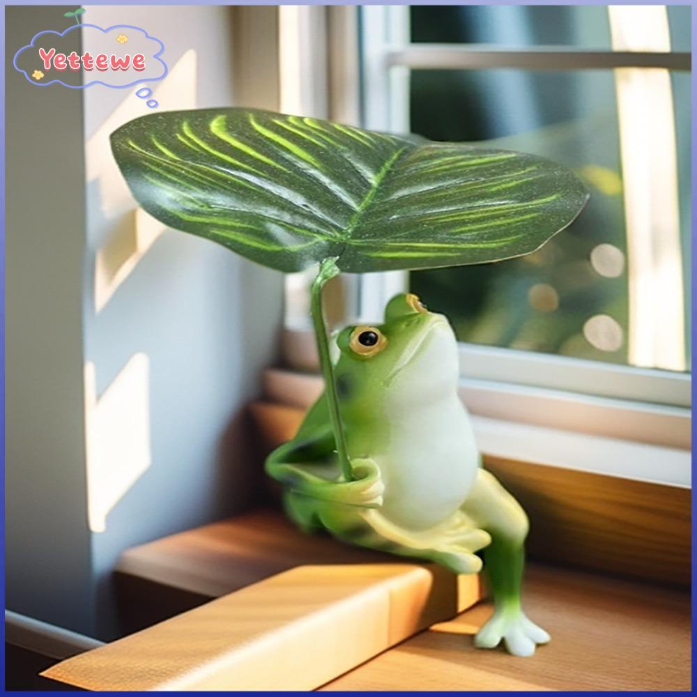 YVETTPH Parasol Holding เรซิ่นสวนประติมากรรม,สีเขียวเรซิ่นกลางแจ้ง Courtyard ตกแต่งเรซิ่นFigurine,4.
