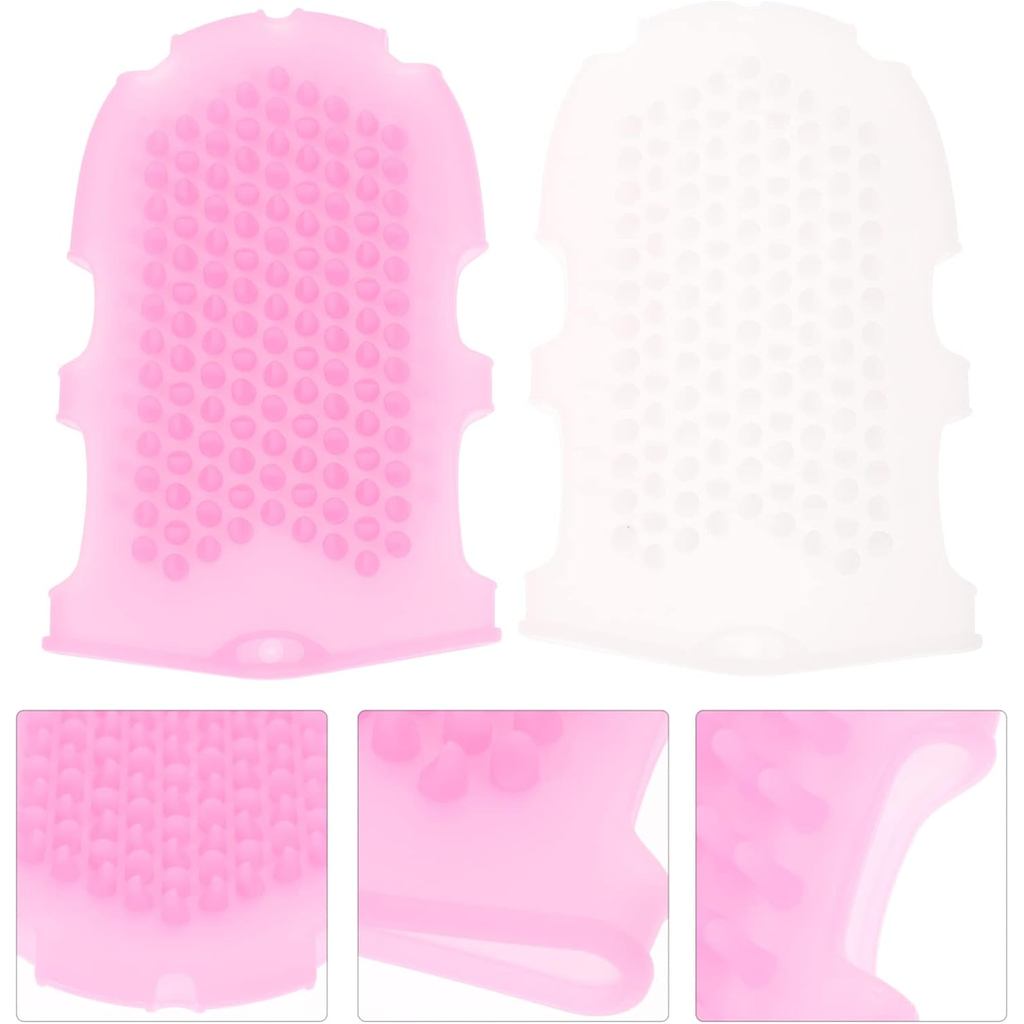 COHEALI 2 ชิ้นซิลิโคนนวดถุงมืออาบน้ําแปรงนวดสําหรับอาบน้ํา Exfoliating Body Scrubber Mitt นุ่มมือ Fi
