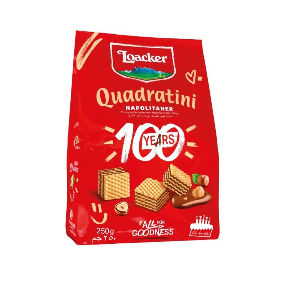 ล็อคเกอร์ มินิเวเฟอร์รสเฮเซลนัท Loacker Minis Hazelnut 250g.