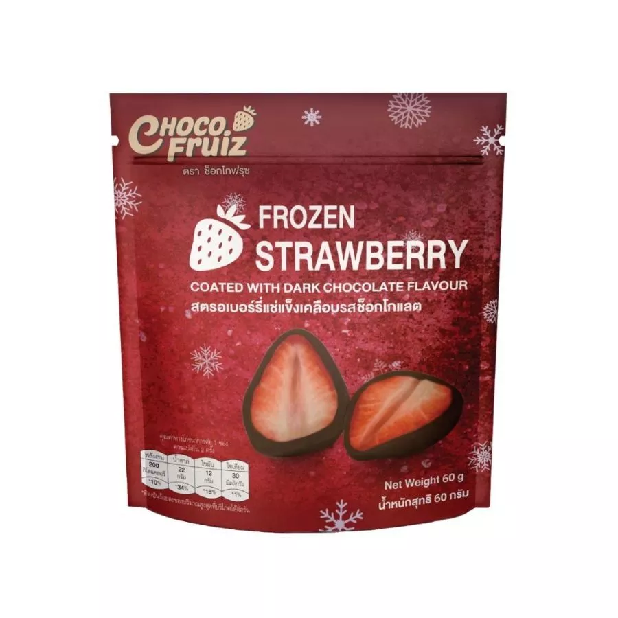 ช็อกโกฟรุซ สตรอเบอร์รี่แช่แข็งเคลือบรสช็อกโกแลต Choco Fruiz Strawberry Coated Chocolate 60g.