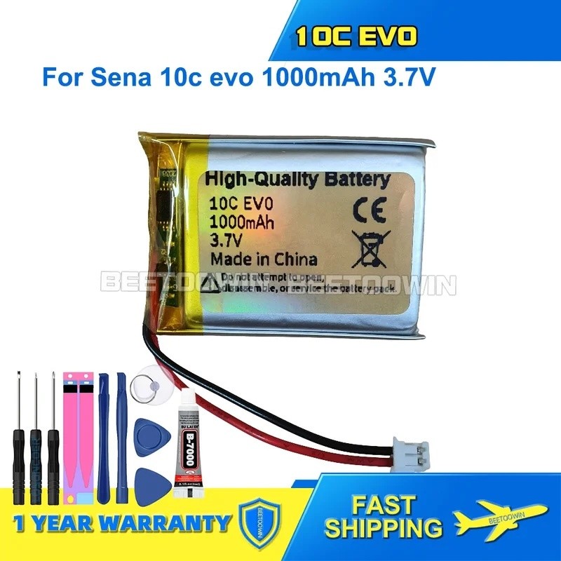 สําหรับ Sena 10U 10C Pro 10S Evo 20S S20 20S Evo หมวกกันน็อคบลูทูธแบตเตอรี่หูฟัง