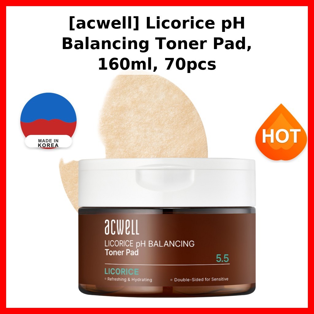 [acwell] Licorice pH Balancing Toner Pad, 160ml, 70pcs / Korean Toner Pad / สูตรขัดผิว / ของแท้ 100%