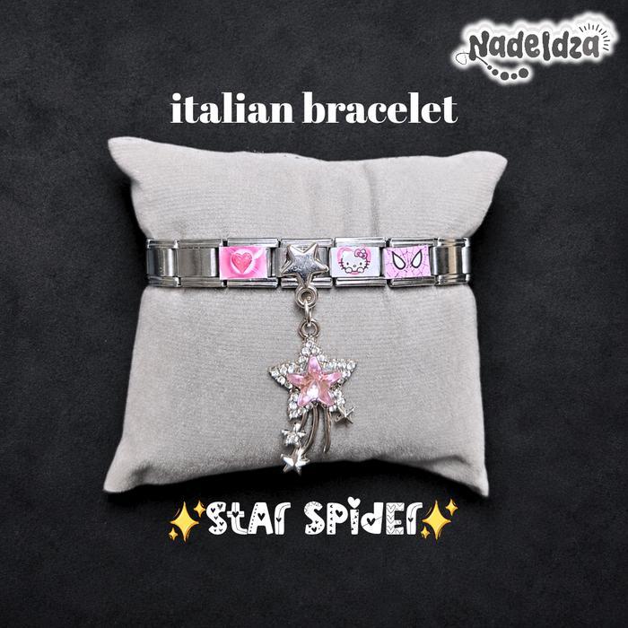 Nadeldza Italian Bracelet Aesthetic Stainless Steel Italian Bracelet Set - STAR SPIDER, ITALIAN SET