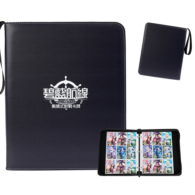 Azur Lane Card Book Trading Card Storage Book ความจุขนาดใหญ่ Nine Grid PU Zipper Card Collection Boo