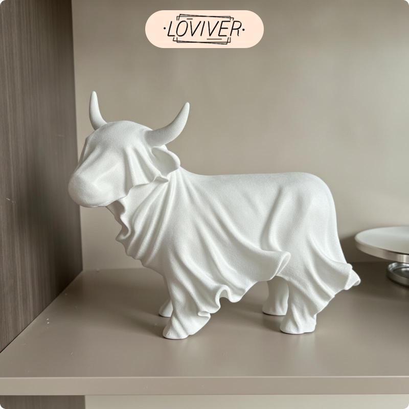 เรซิ่น Bovine รูปปั้นสะสม Bovine รูปปั้น Horns Gothic เครื่องประดับขนาดเล็ก