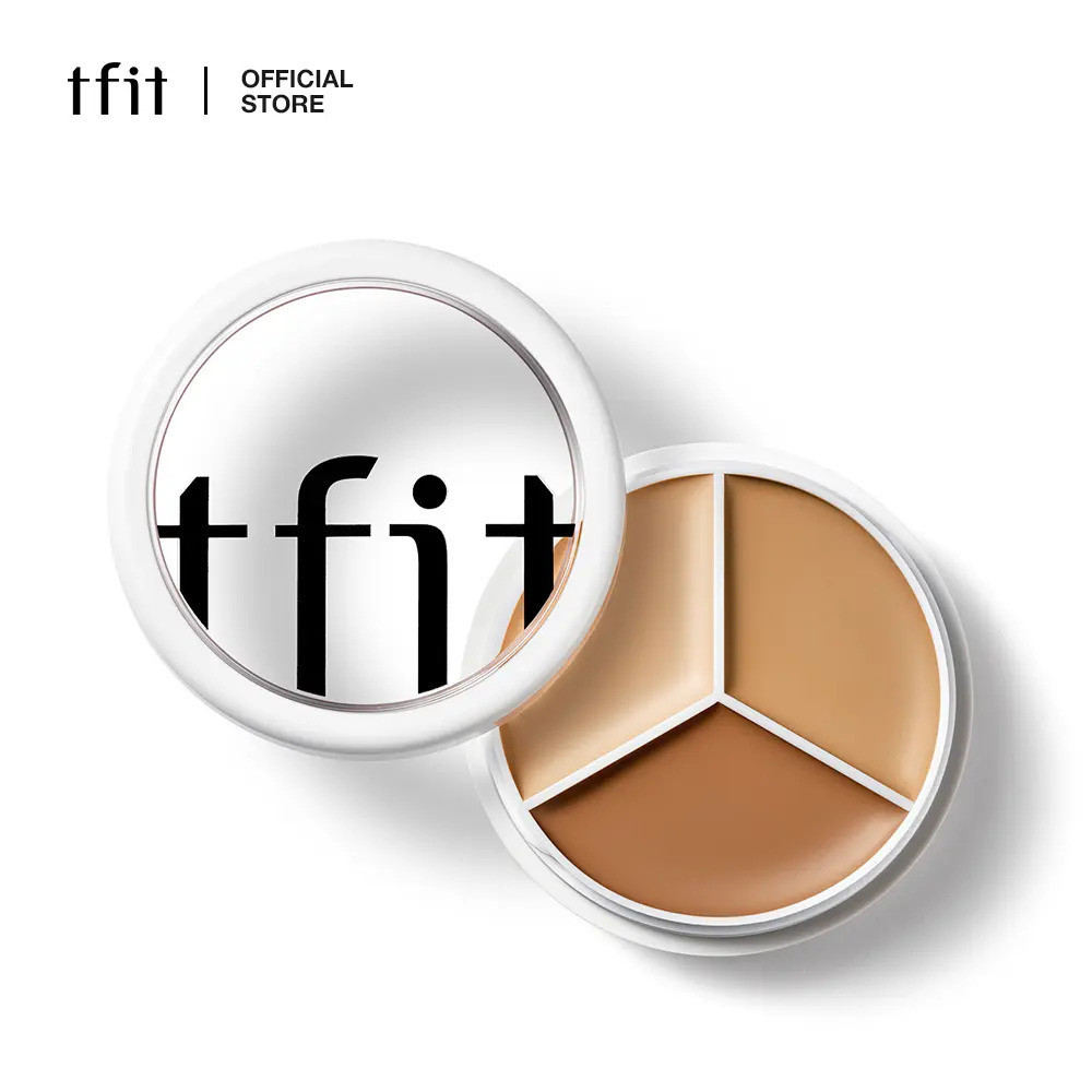 [TFIT OFFICIAL] คอนซีลเลอร์ Cover Up Pro 15g / 0.52 oz, แต่งหน้าเกาหลี, พาเลท 3 สี, Corrector, Full 