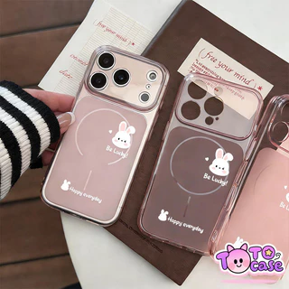 เคสการ์ตูนกระต่ายขาวสีชมพูไล่เฉด เหมาะกับ IPhone 17 16 14 15 13 12 11 Pro Max 16 15 14 Plus Air 16 13 12 Pro เคสTPU