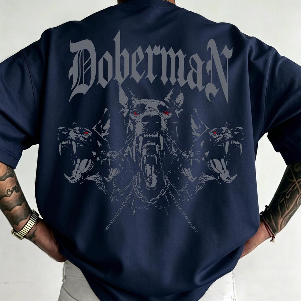 Sea.Tee [COD] เสื้อยืด oversize cotton100% เสื้อแฟชั่น คอกลม แขนสั้น พิมพ์ลาย “DOBERMAN DOG” สไตล์ลำลอง ใส่สบาย S-3XL