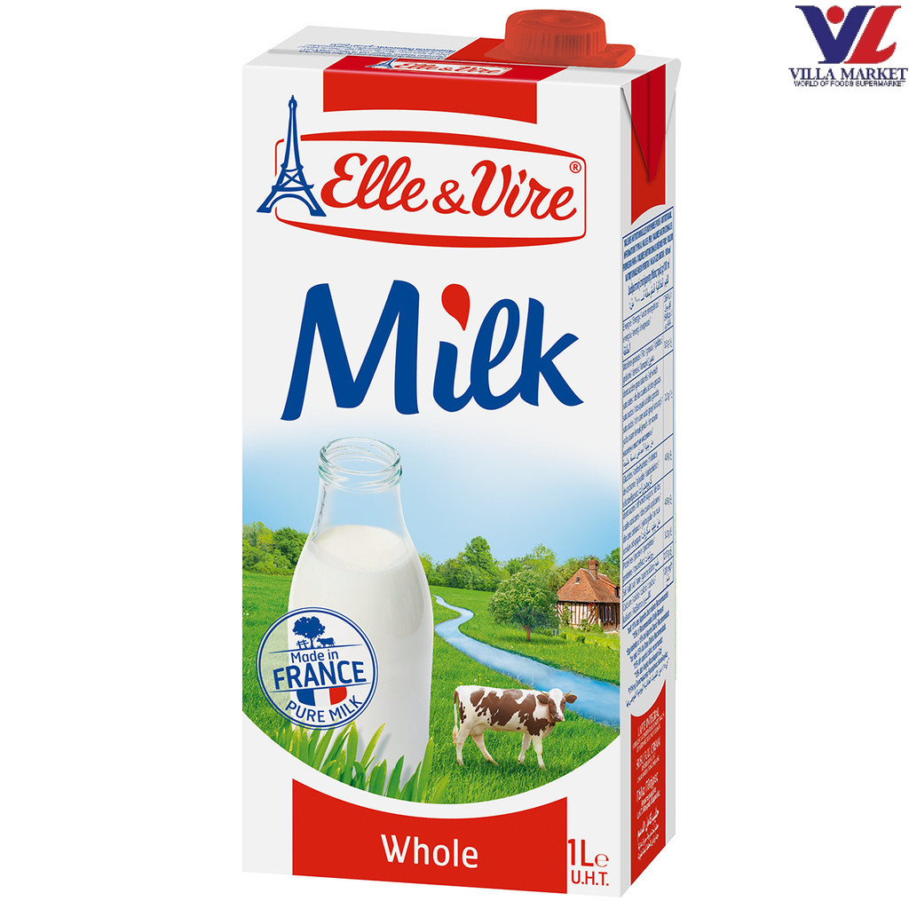 Elle & Vire Uht Whole Milk 1 Litre แอล แอนด์ วีร์ นมยูเอชที รสจืด 1 ลิตร
