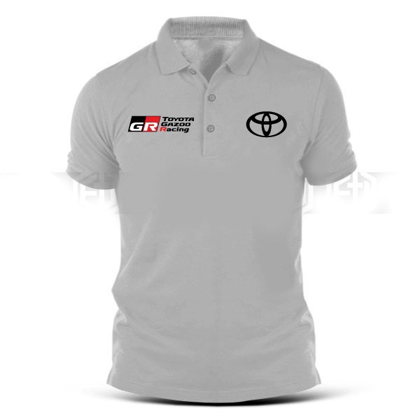 เสื้อโปโลแขนสั้นพิมพ์ลาย Toyota azoo Racin R เหมาะสําหรับผู้ชายผู้หญิงกีฬาที่เหมาะสม