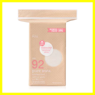 Rii Pure Wata Unbleached Cotton Pads Bonus Pack 100pcs สำลีแผ่น ริอิ รุ่นเพียว วาตะ เบอร์ 92.