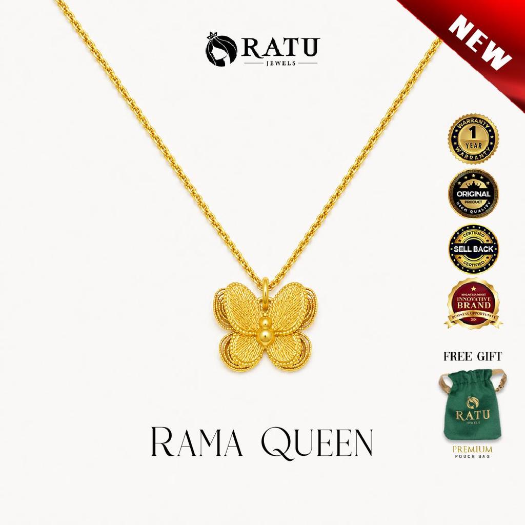 Emas RATU (6.67g) Rantai Leher Ram Queen / Daily Wear Premium Fashion Necklace Plated Jewelry / Jewe