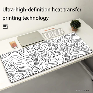 ERORO แผ่นรองโต๊ะคอม เมาส์ หลายขนาด สีขาว/ดำ แผ่นรองโต๊ะเกมมิ่ง สไตล์มินิมอล computer desk pad