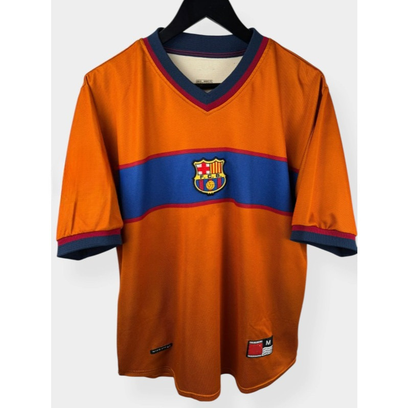 คุณภาพสูง 1998-99 Barcelona เสื้อย้อนยุคเยือนที่สอง Rivaldo #11