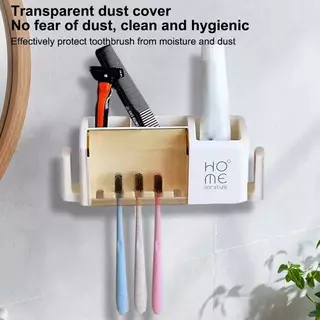 GOOD ติดผนัง Multi-Functional ห้าหลุมผู้ถือแปรงสีฟันห้องน้ํา Ra สําหรับครอบครัว Organizer แปรงสีฟันชั้นวางยาสีฟัน DDC