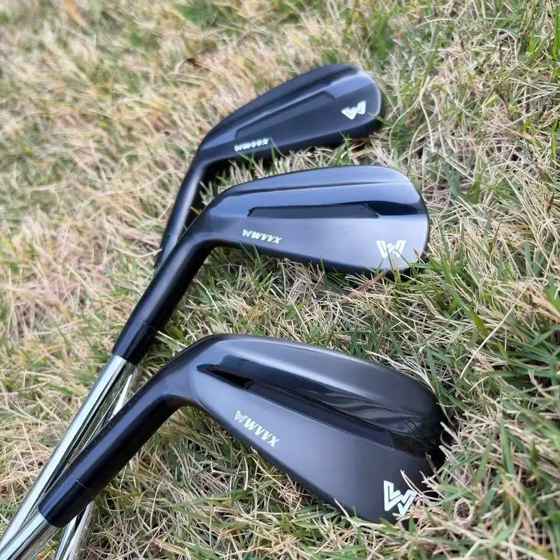 WVX 5th Gen Golf Irons ชุด 4-PW 7 Clubs, มือซ้าย, TOUR LITE 105 เพลาเหล็ก, ไม้กอล์ฟปลอมแปลงสีดําสําห