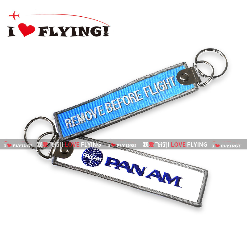 ฉันรักบิน|PAN AM PAN American Air Logo พวงกุญแจปัก Air กระเป๋าเดินทางข้ามคืน จี้ห้อยกระเป๋า