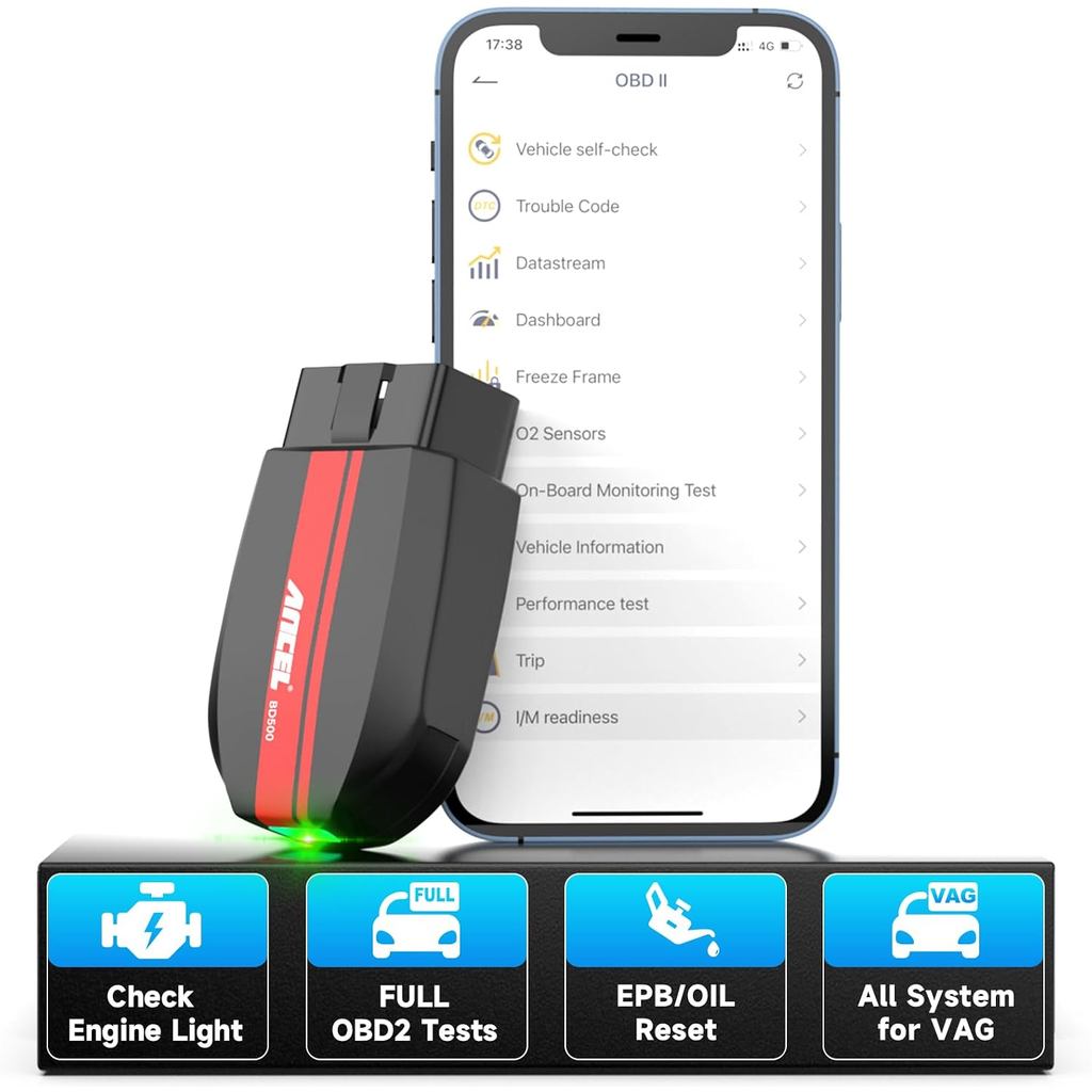 ANCEL BD500 บลูทูธเครื่องมือสแกนวินิจฉัยสําหรับ VW Audi Seat Skoda ระบบเต็ม Volkswagen OBD2 เครื่องส