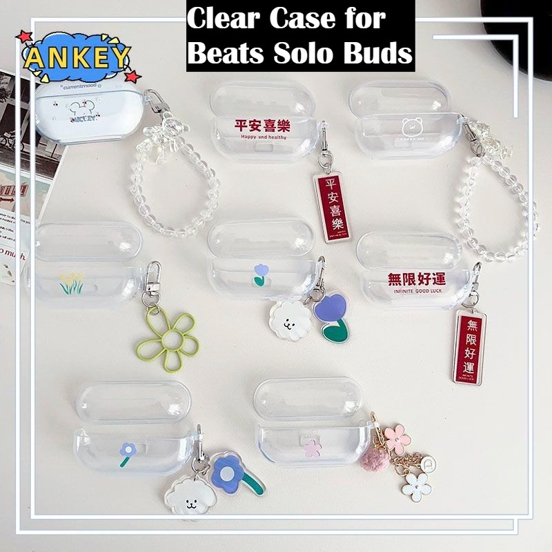 Compatible with Beats Solo Buds Case Protective Transparent Clear TPU Cute Cartoon Pattern Covers fo