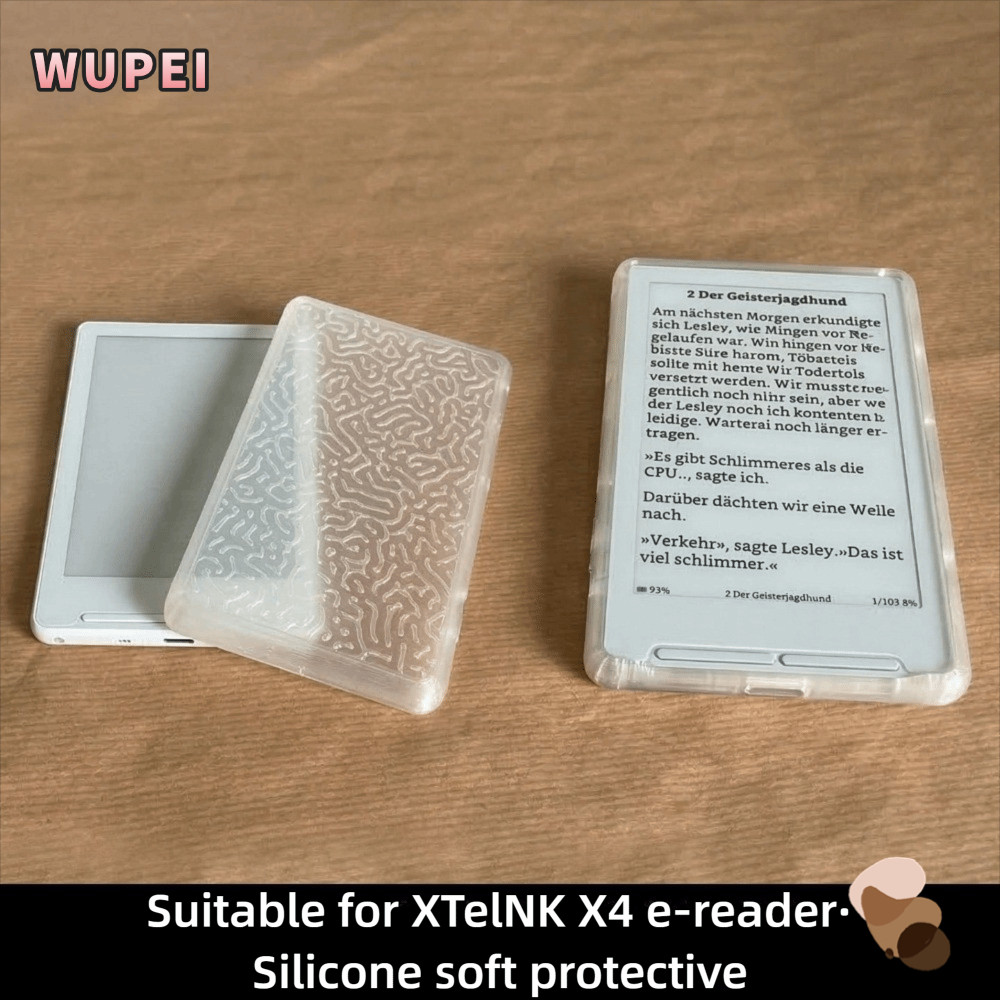 WUPEI EBook Reader , Soft Shell E-Reader Cover, ซิลิโคนน้ําหนักเบา Reader ป้องกันสําหรับ XTEINK X4 E
