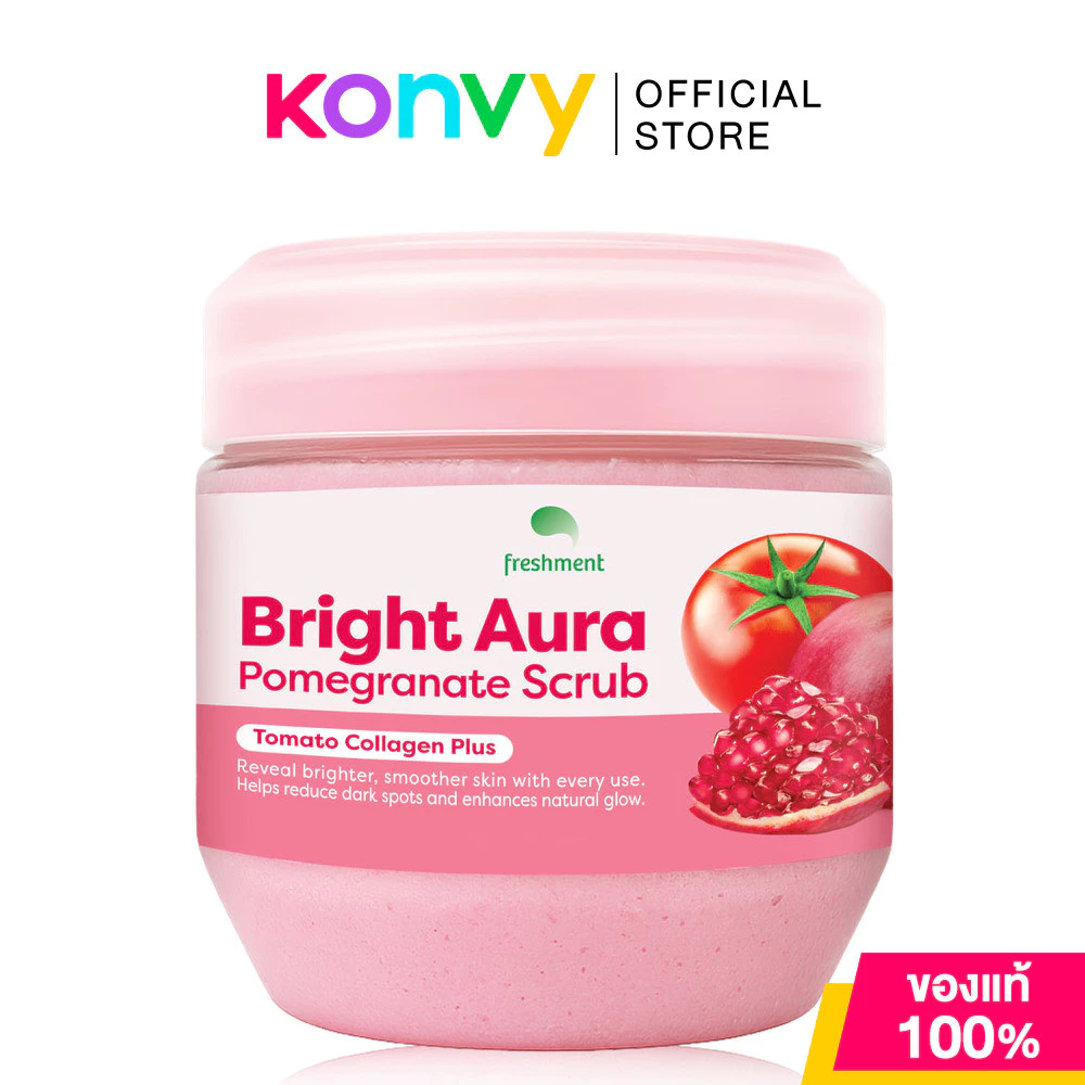 Freshment Bright Aura Pomegranate Scrub Tomato Collagen Plus 700g เฟรชเม้นท์ สครับขัดผิวสูตรทับทิม-มะเขือเทศ.
