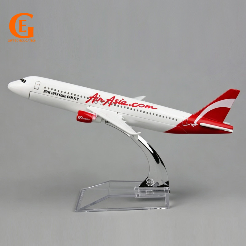 Airasia A320 โลหะเครื่องบินDiecastรุ่นมาเลเซียสีขาวAir Asia Airbus 320 เครื่องบินการบินของเล่น