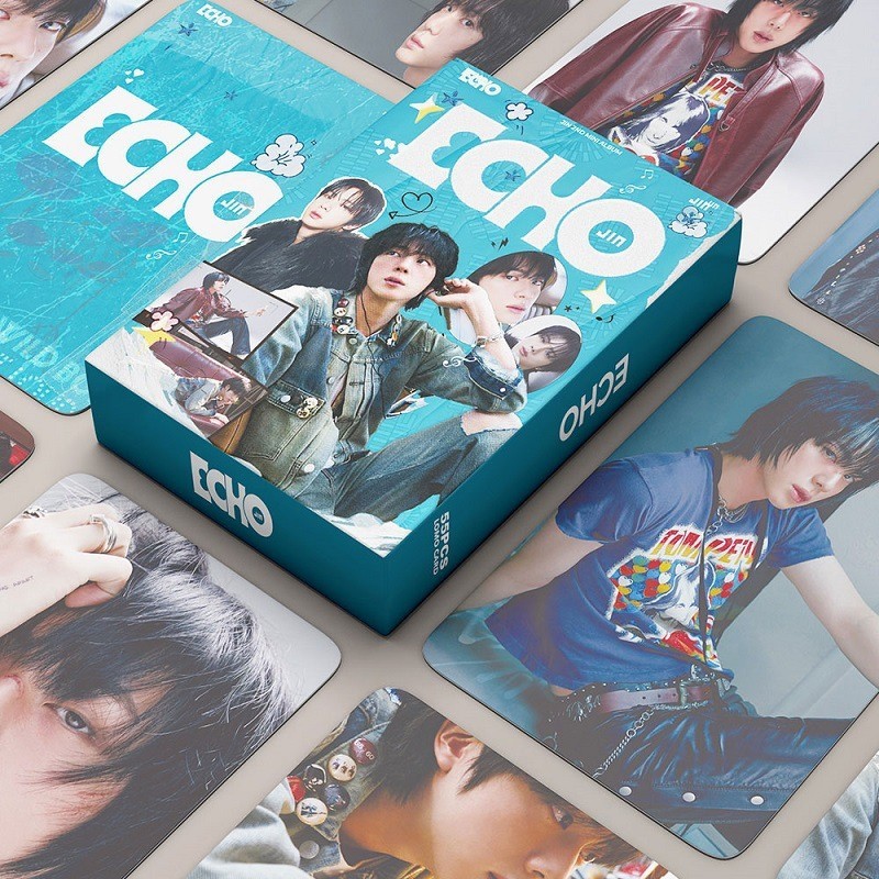 BTS JIN Hallyu Photocards 55 ชิ้น JIN Echo อัลบั้มใหม่การ์ดสไตล์เดียวกัน Jin Shuozhen คอลเลกชันการ์ด