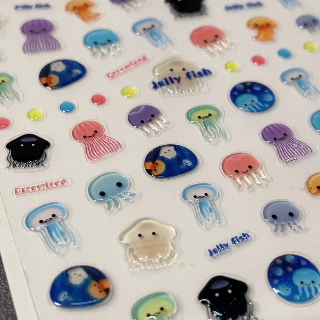 [gxjy0009.-] Color Jellyfish Nails Sticker Ocean Cute Nails Jelly Nail Sticker รูปแบบใหม่ [0806e2lvb