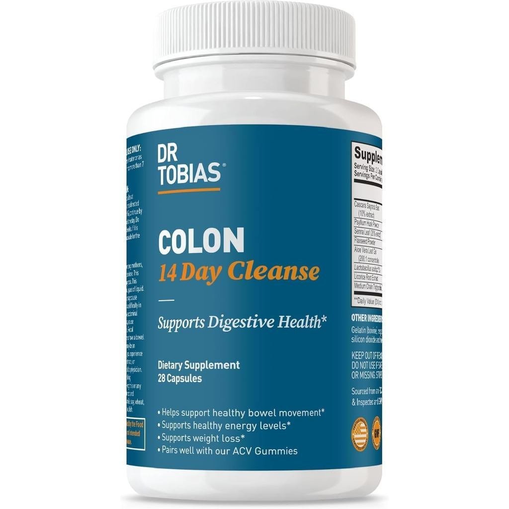 ดร. Tobias 14-Day Intestinal Cleaner, Unisex Premium Intestinal Cleaner, ประกอบด้วย Cascara Shengguo