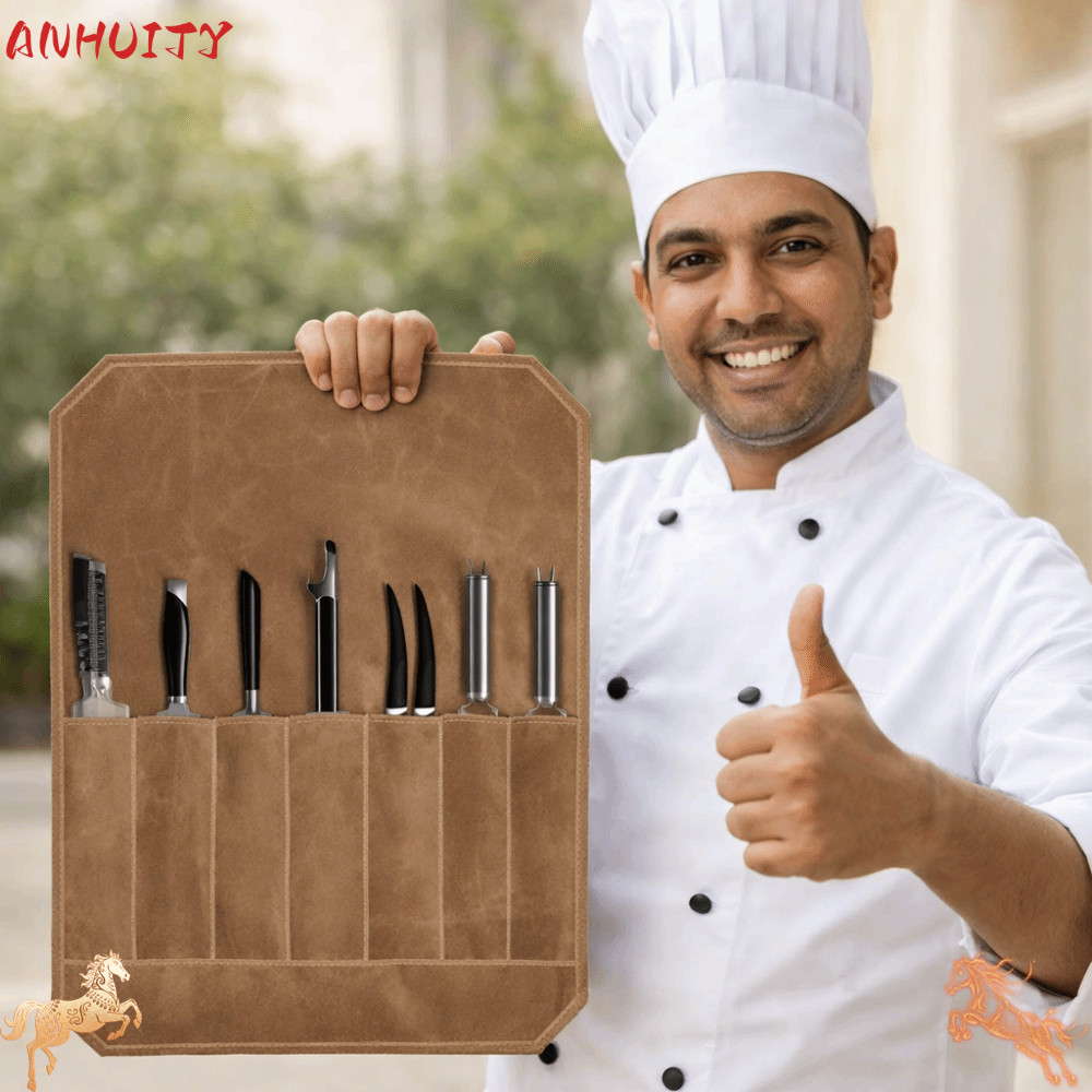 AHUITYJ Chef Tools Storage Bag, Waterproof Portable Chef Tools Carrier, Roll-Up Design Minimalist We
