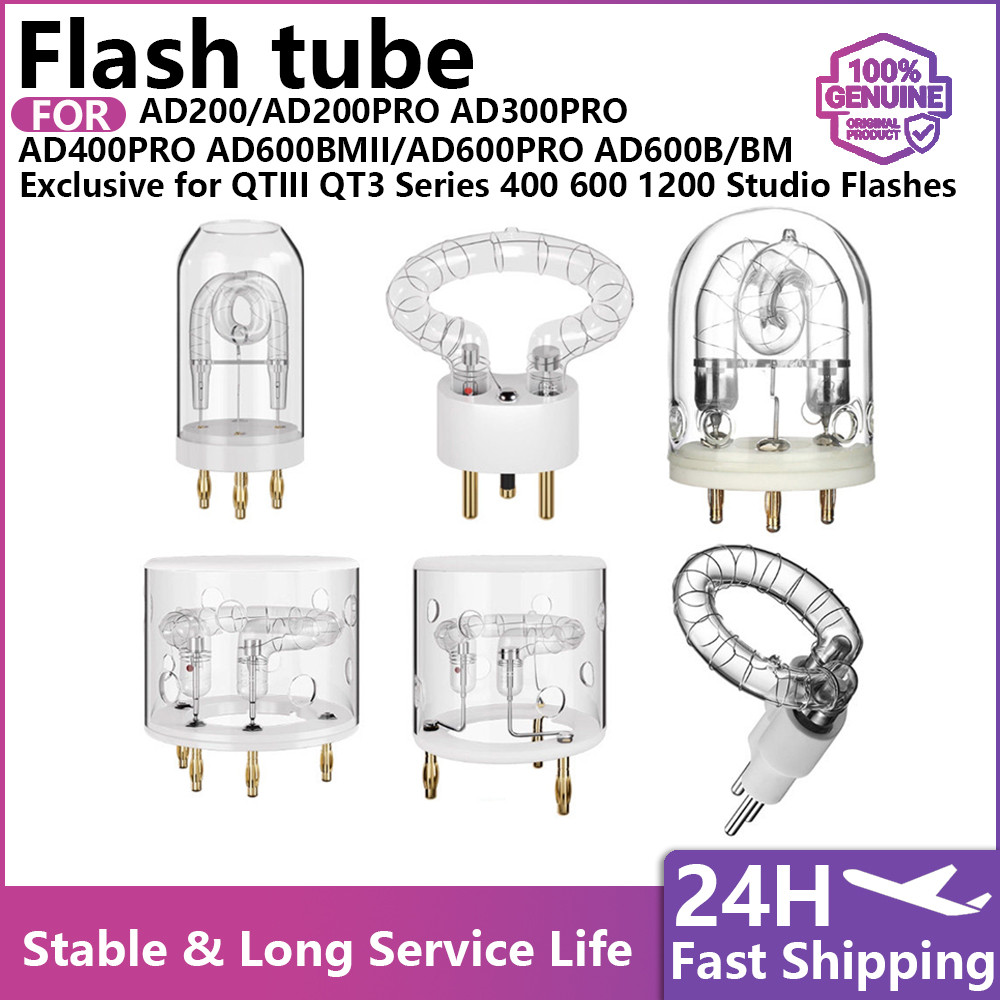 เปลี่ยน Xenon Flash Tube Bare Bulb Stable ทนทานอะไหล่ Fit AD300Pro AD400Pro AD600BM AD600Pro II กลาง